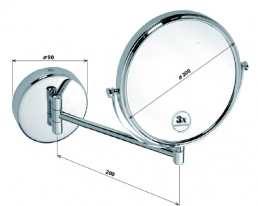 SPIRANTA Kosmetikschwenkspiegel ohne Beleuchtung, 200 mm Ø