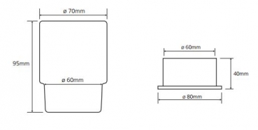 FREESTANDING Glashalter Rund mit Glas satiniert, chrom