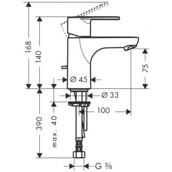 HANSGROHE TALIS E2 Waschtischmischer | Zugknopf, chrom