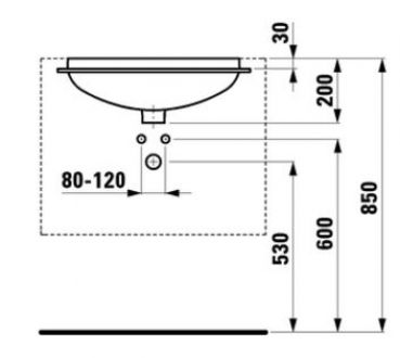 LAUFEN Birova Einbauwaschtisch Unterbau | 530 x 405 mm, weiß