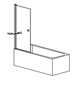 PERFECTA Flex Badewannen-Pendeltür 740-760 mm