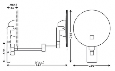 LED Kosmetikspiegel BATTERIEBETRIEB, Ø 180 mm