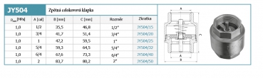 Rückschlag Ganzmetall 1/2" mit Metallscheibe