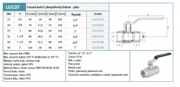 Kugelhahn + Hebel 1/2 "