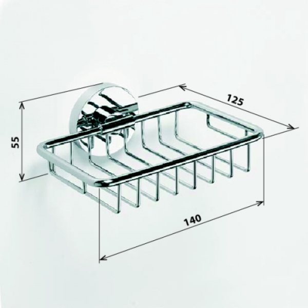 OMEGA Seifenhalter Chrome 140 x 125 x 55mm | OM143