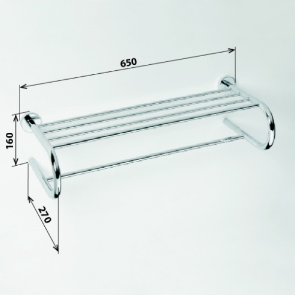 OMEGA Handtuchablage in U-Form 650 x 270 x 155mm | OM127