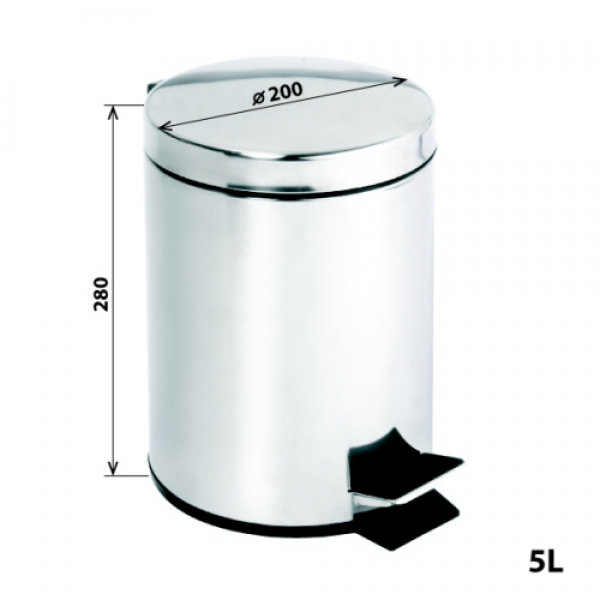 Abfalleimer 5L, Chrome