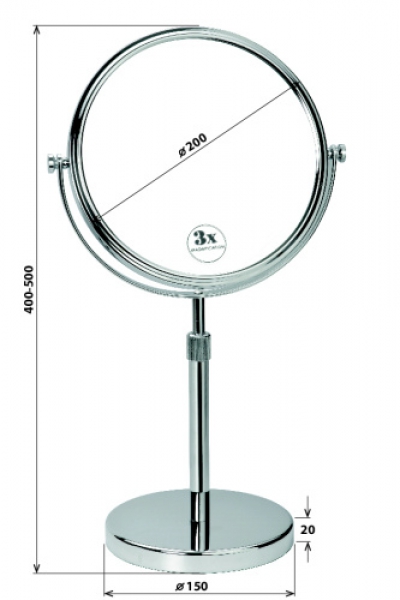 SPIRANTA Kosmetikspiegel Standmodell 345 x 200mm Ø | SP109