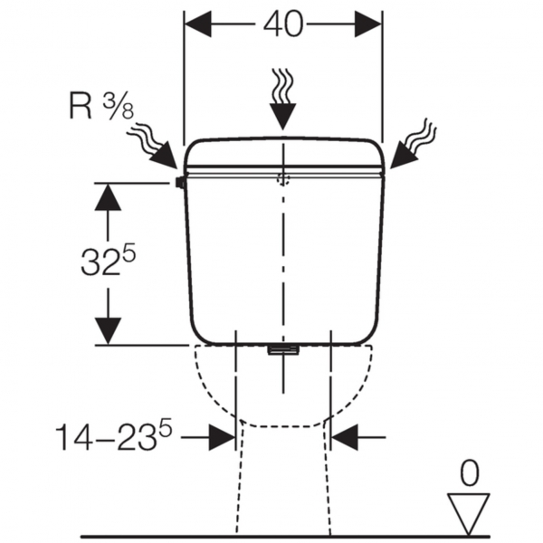 GEBERIT WC Spülkasten AP, 2-Mengen-Spülung weiß