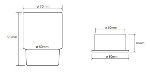 FREESTANDING Glashalter Rund mit Glas satiniert, chrom