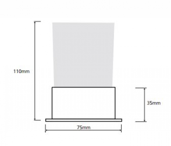 FREESTANDING Glashalter Eckig mit Glas satiniert, chrom