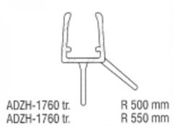Duschkabinen Dichtleiste 1760 - 500 Radius Vorgebogen