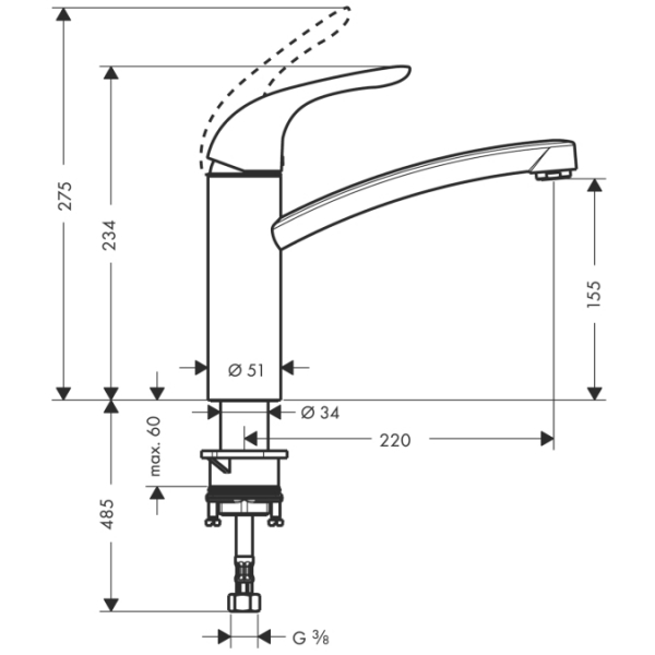 HANSGROHE Einhebel-Küchenmischer Focus E