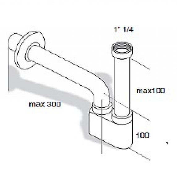 MS-Design Siphon mit drehbarem Sifon, Messing verchromt