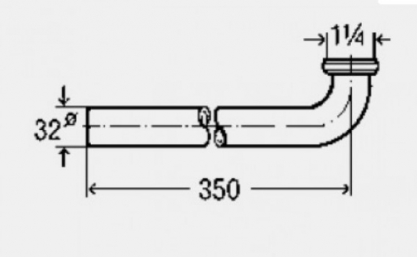 VIEGA Ablaufbogen 90°, 5621.24, Länge 350mm