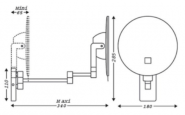 LED Kosmetikspiegel BATTERIEBETRIEB, Ø 180 mm