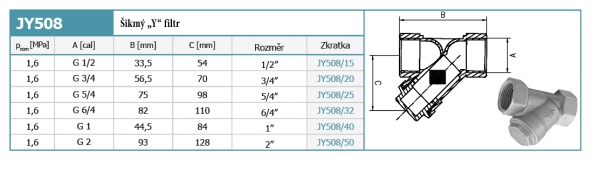 Schrägfilter "Y" 11/4 "