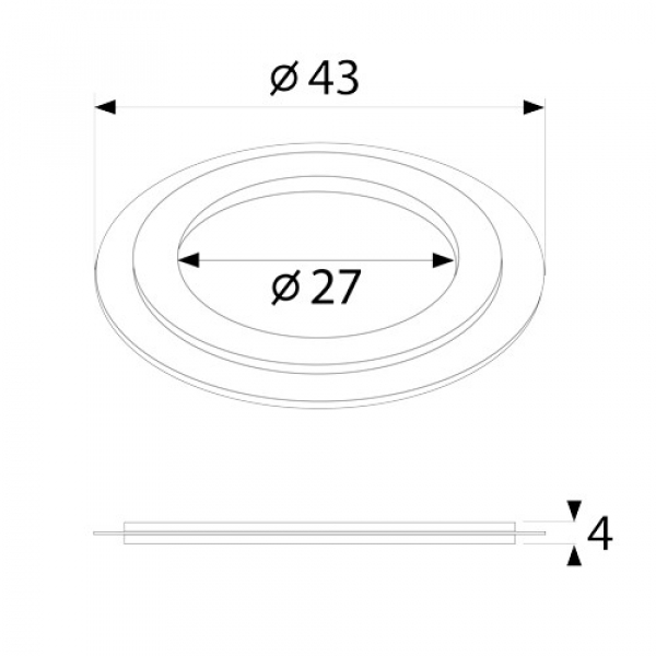 Universal-Lippendichtung 43 mm Ø f. Stopfenventil und Siebkörbchen